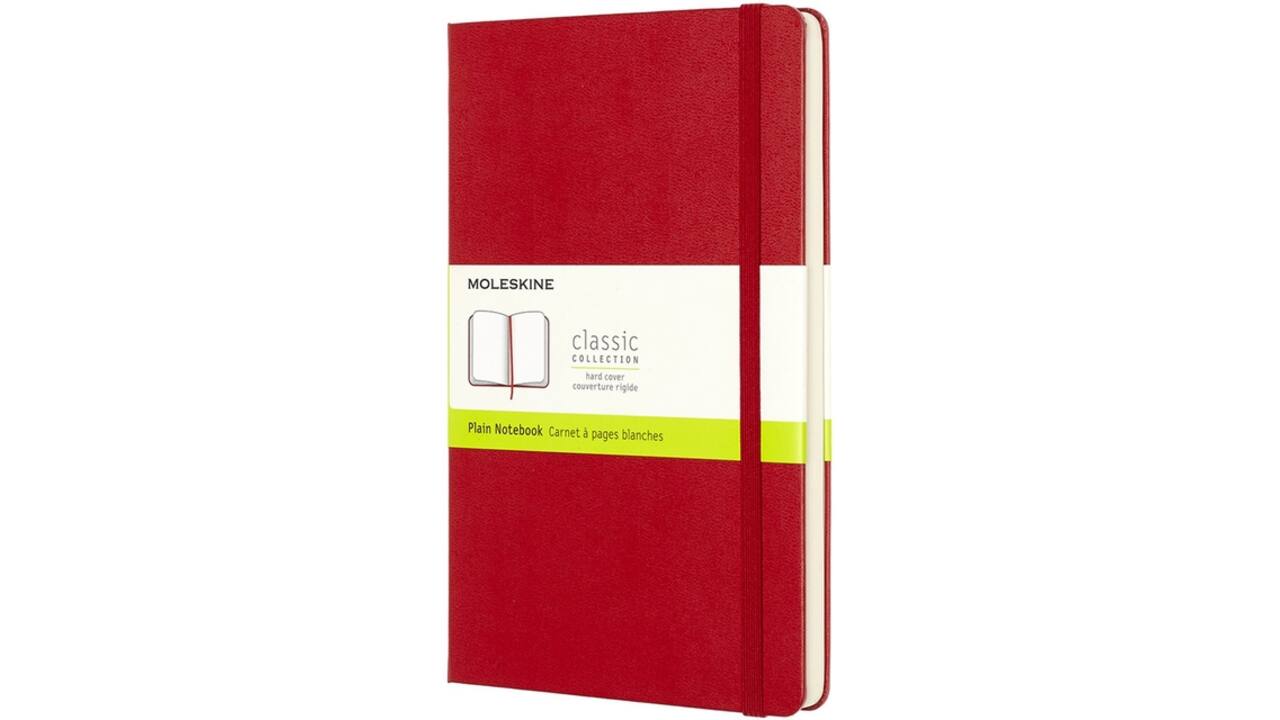 Notitieboek Moleskine large 130x210mm blanco hard cover rood