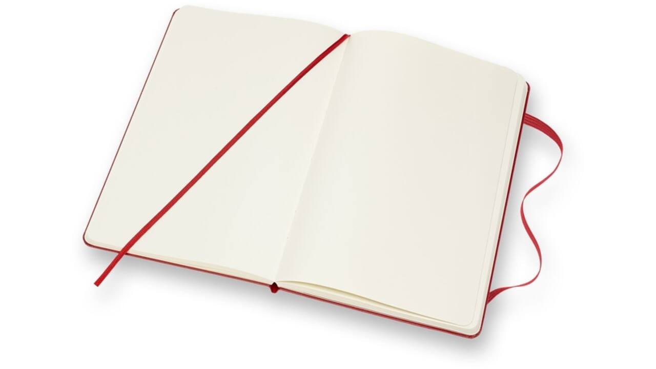 Notitieboek Moleskine large 130x210mm blanco hard cover rood