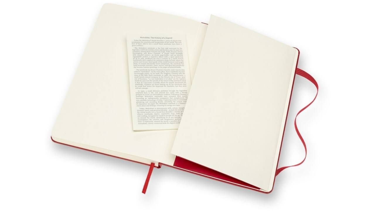 Notitieboek Moleskine large 130x210mm blanco hard cover rood