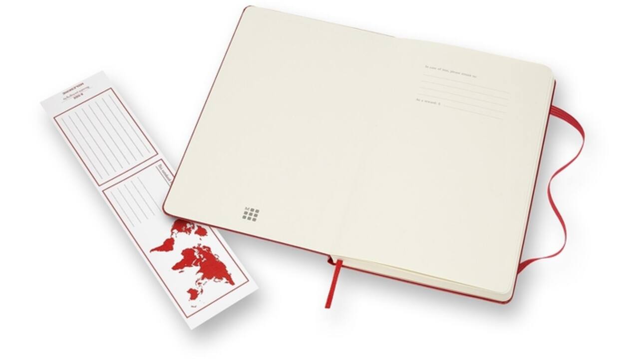 Notitieboek Moleskine large 130x210mm blanco hard cover rood
