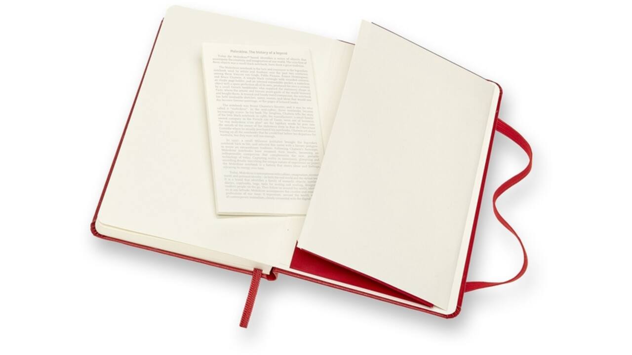 Notitieboek Moleskine pocket 90x140mm lijn hard cover rood