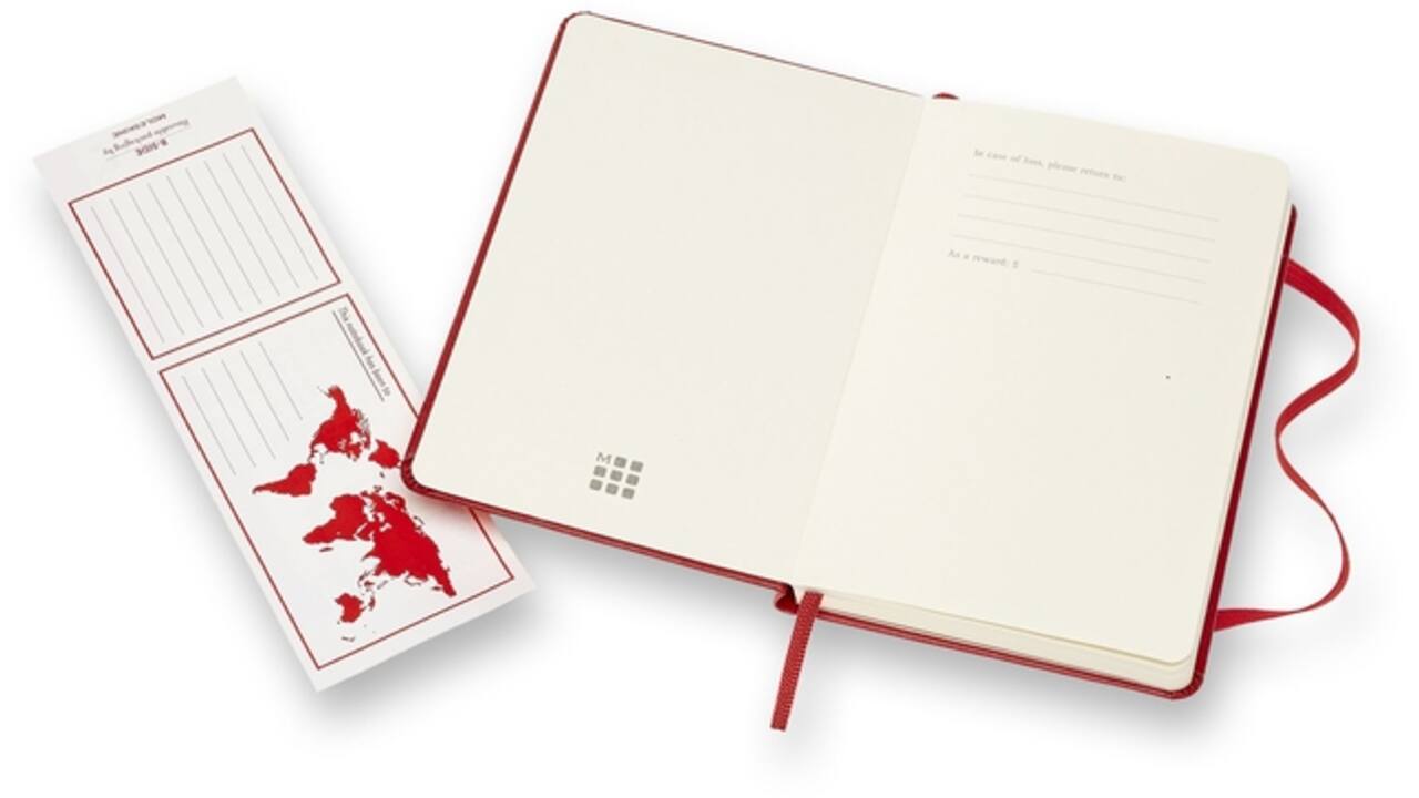 Notitieboek Moleskine pocket 90x140mm lijn hard cover rood
