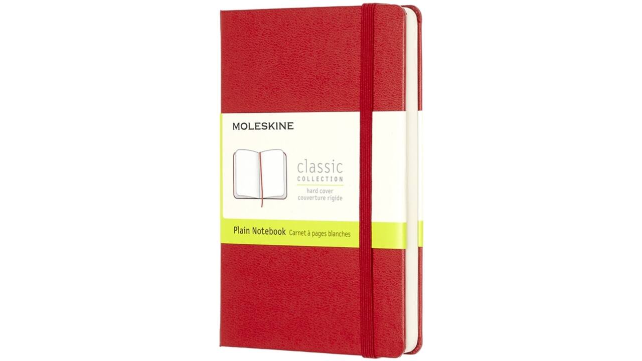 Notitieboek Moleskine pocket 90x140mm blanco hard cover rood