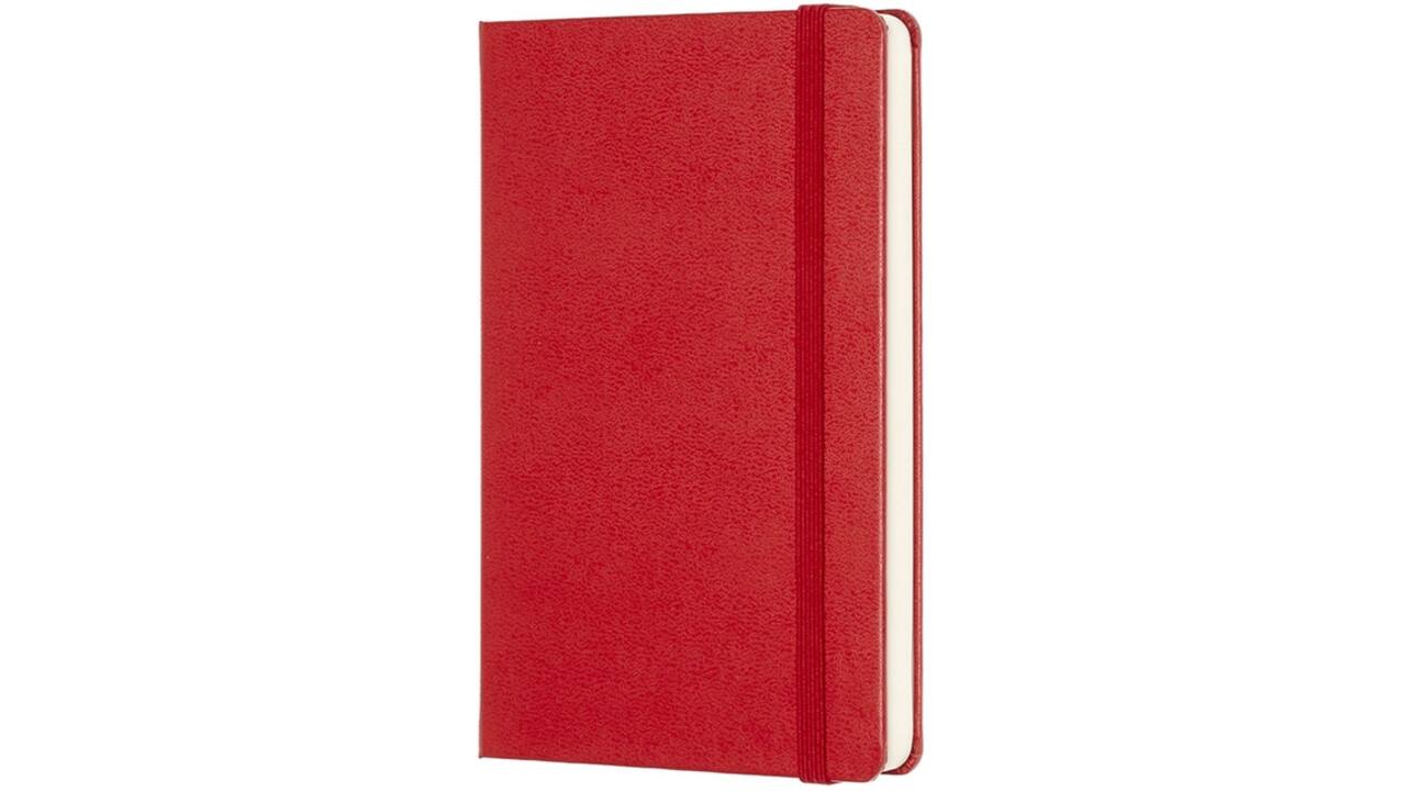 Notitieboek Moleskine pocket 90x140mm blanco hard cover rood