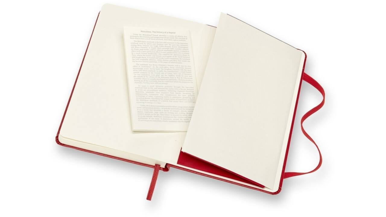 Notitieboek Moleskine pocket 90x140mm blanco hard cover rood