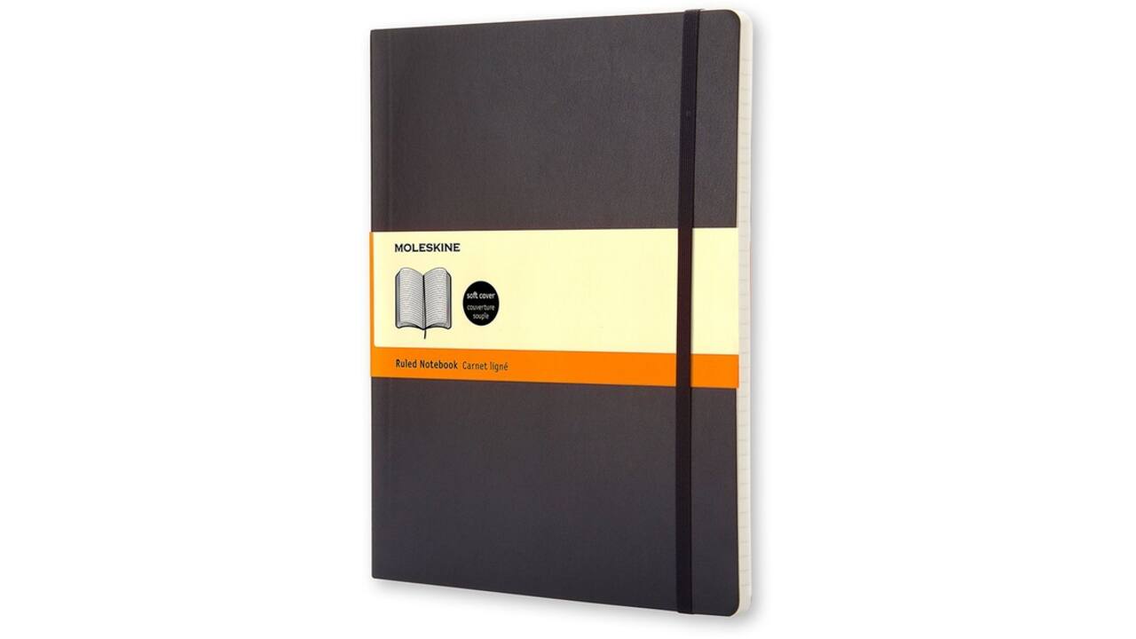 Notitieboek Moleskine XL 190x250mm lijn soft cover zwart