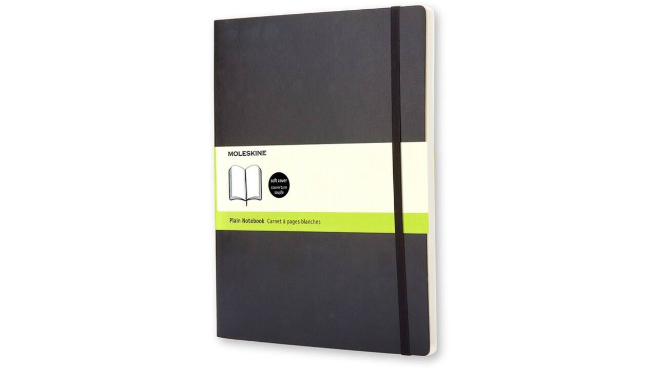 Notitieboek Moleskine XL 190x250mm blanco soft cover zwart