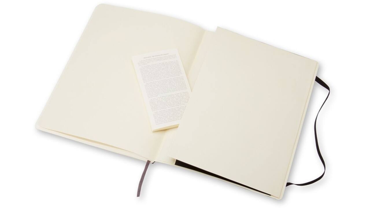 Notitieboek Moleskine XL 190x250mm blanco soft cover zwart