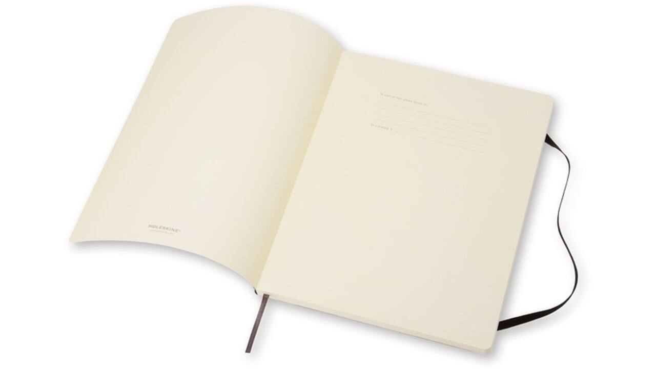 Notitieboek Moleskine XL 190x250mm blanco soft cover zwart