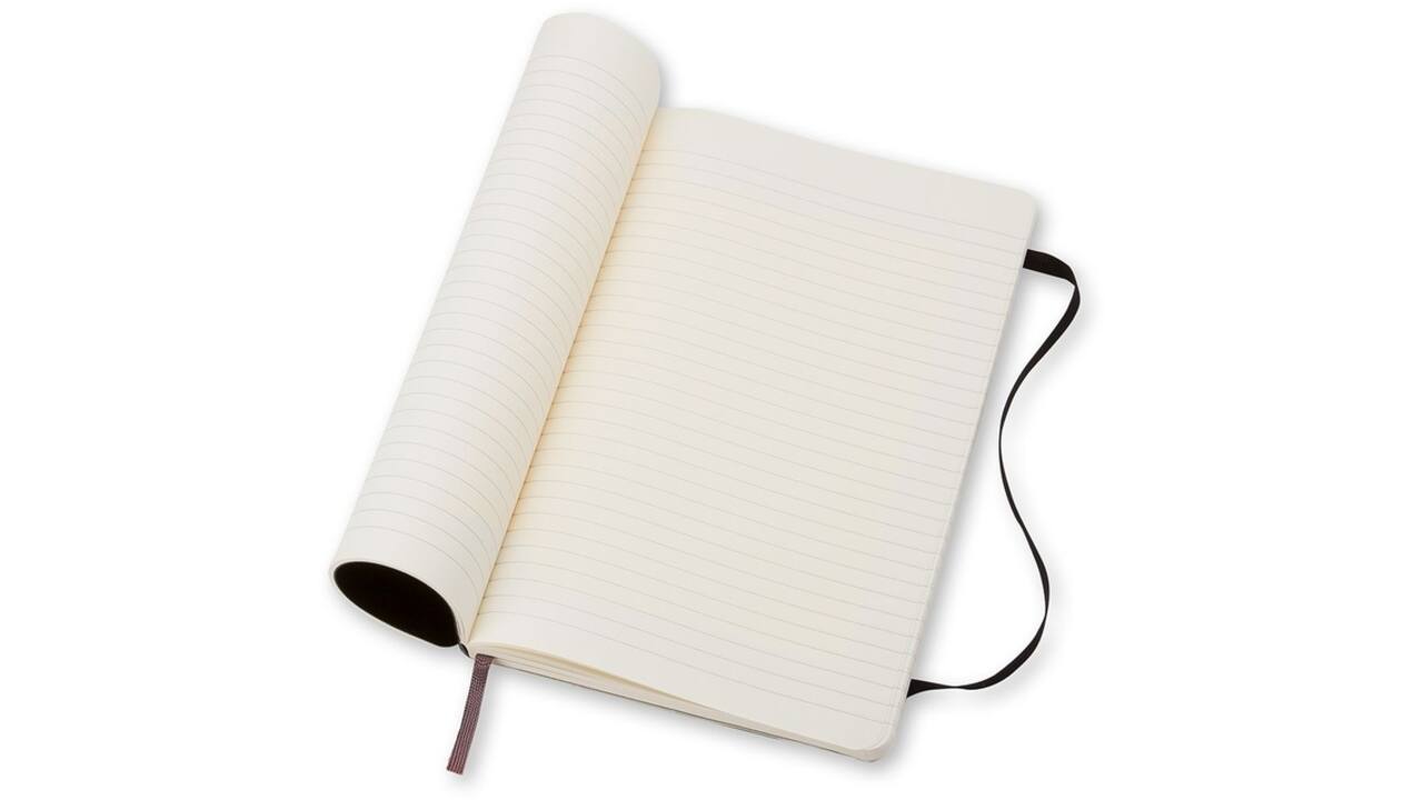 Notitieboek Moleskine large 130x210mm lijn soft cover zwart