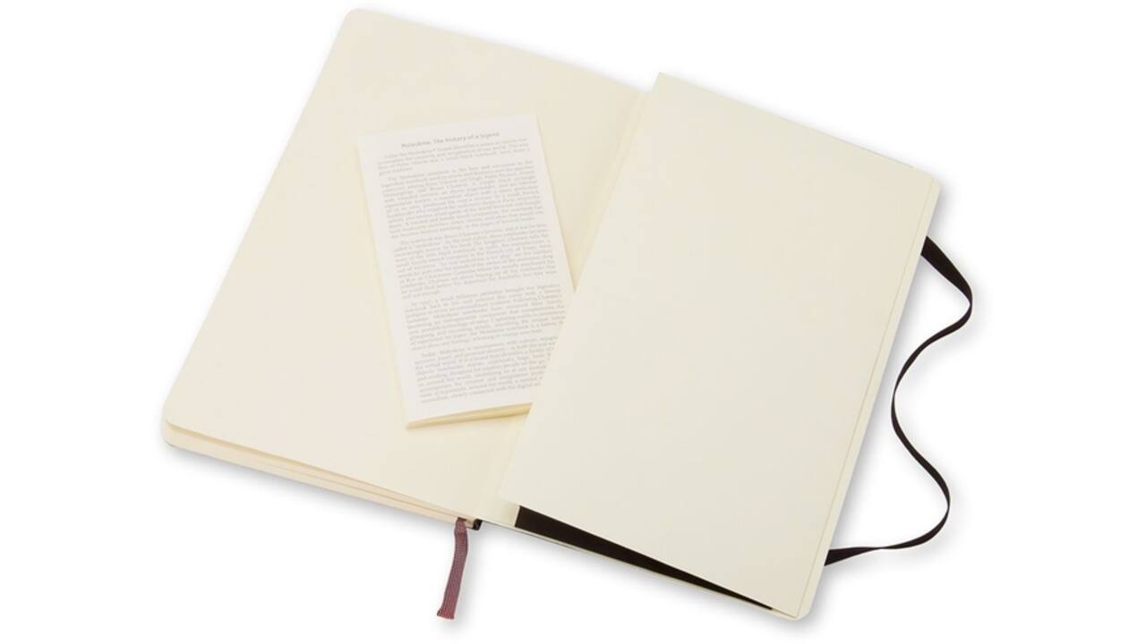 Notitieboek Moleskine large 130x210mm lijn soft cover zwart