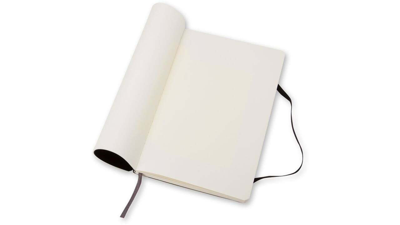 Notitieboek Moleskine large 130x210mm blanco soft cover zwart