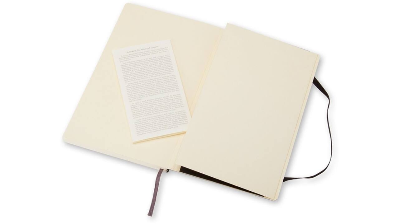 Notitieboek Moleskine large 130x210mm blanco soft cover zwart