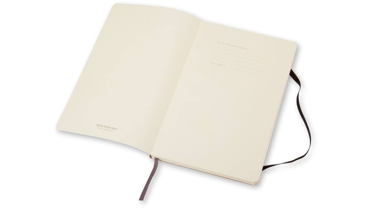 Notitieboek Moleskine large 130x210mm blanco soft cover zwart