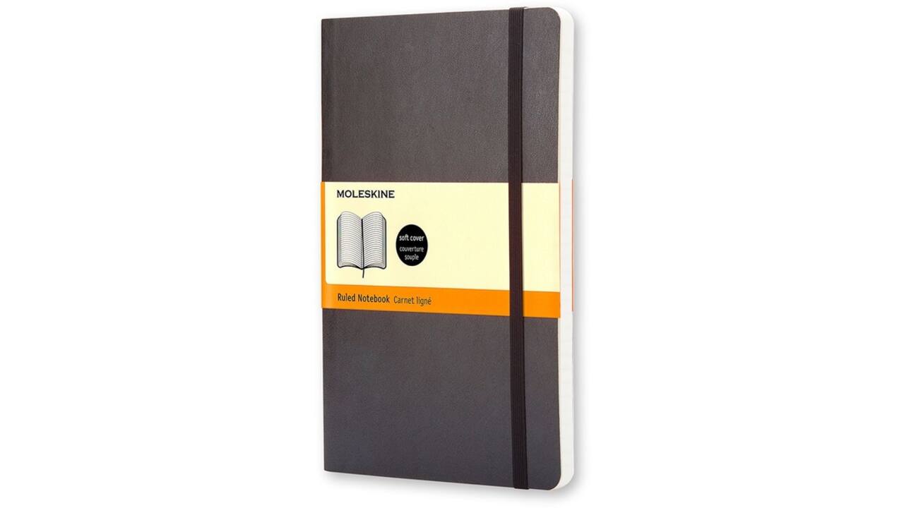 Notitieboek Moleskine pocket 90x140mm lijn soft cover zwart