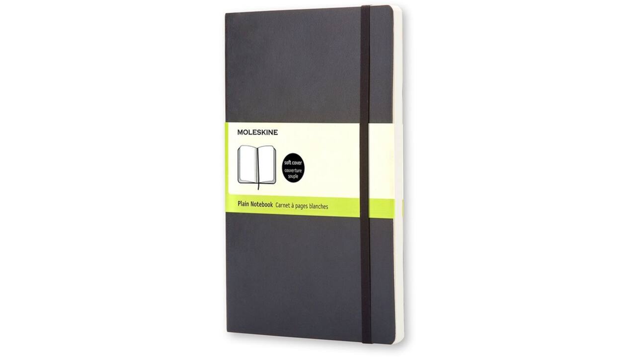 Notitieboek Moleskine pocket 90x140mm blanco soft cover zwart