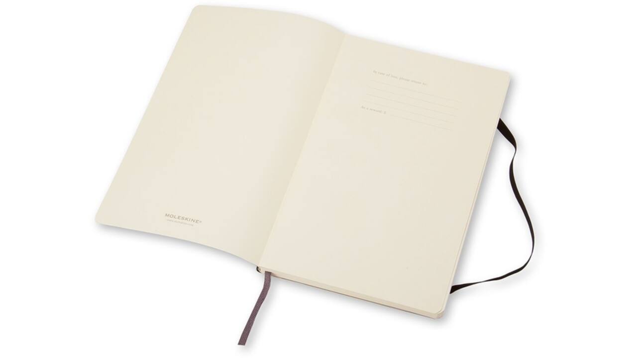 Notitieboek Moleskine pocket 90x140mm blanco soft cover zwart