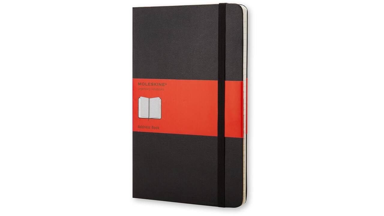Adresboek Moleskine large 130x210mm hard cover lijn zwart