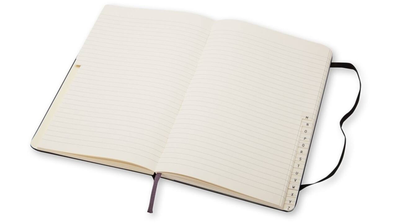 Adresboek Moleskine large 130x210mm hard cover lijn zwart
