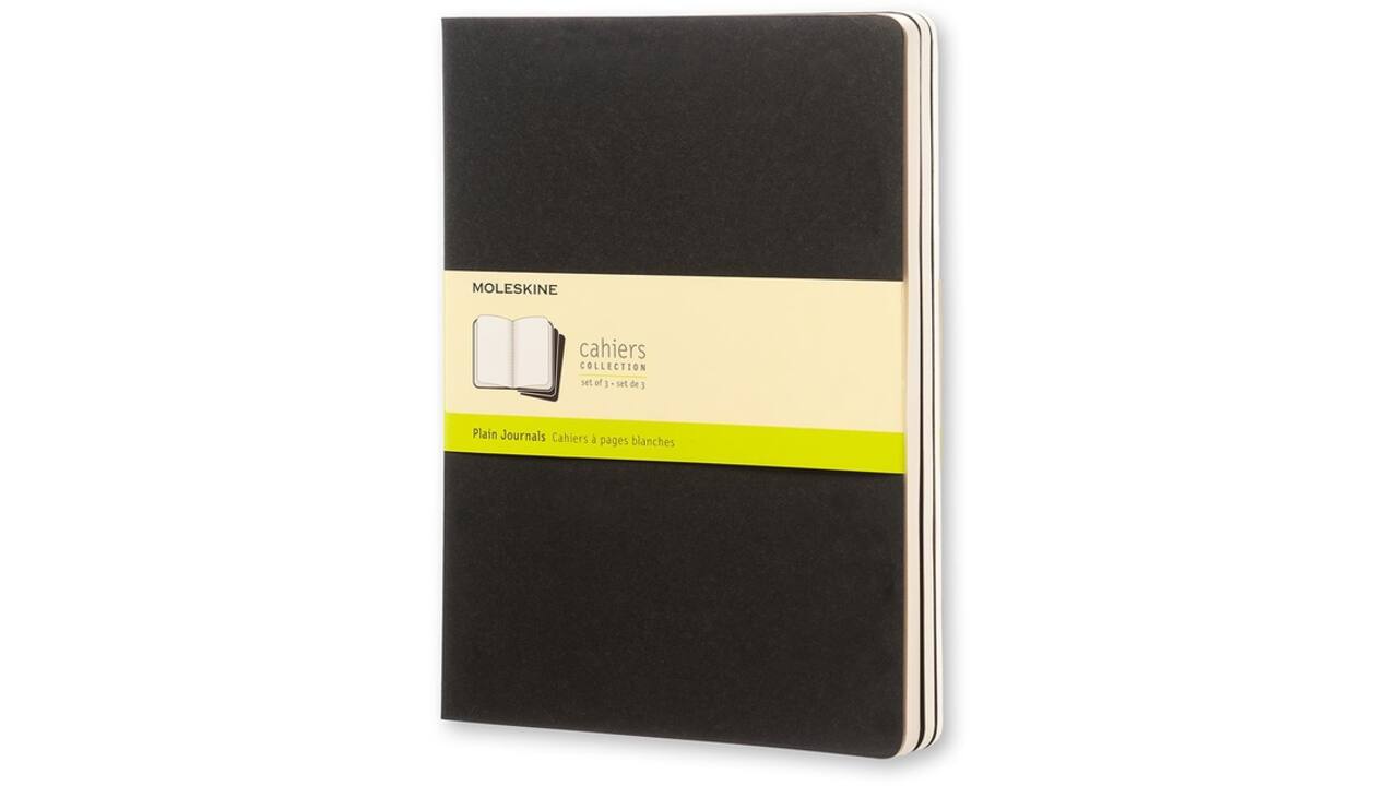 Schrift Moleskine 190x250mm blanco 240 pagina's 70gr zwart set à 3 stuks