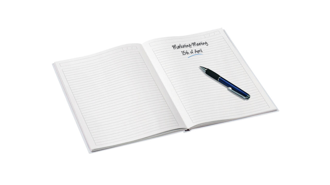 Notitieboek Leitz WOW A4 160blz 90gr lijn wit