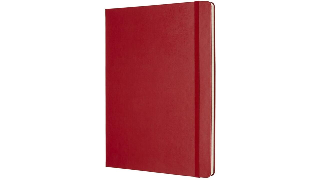 Notitieboek Moleskine XL 190x250mm lijn hard cover scarlet red