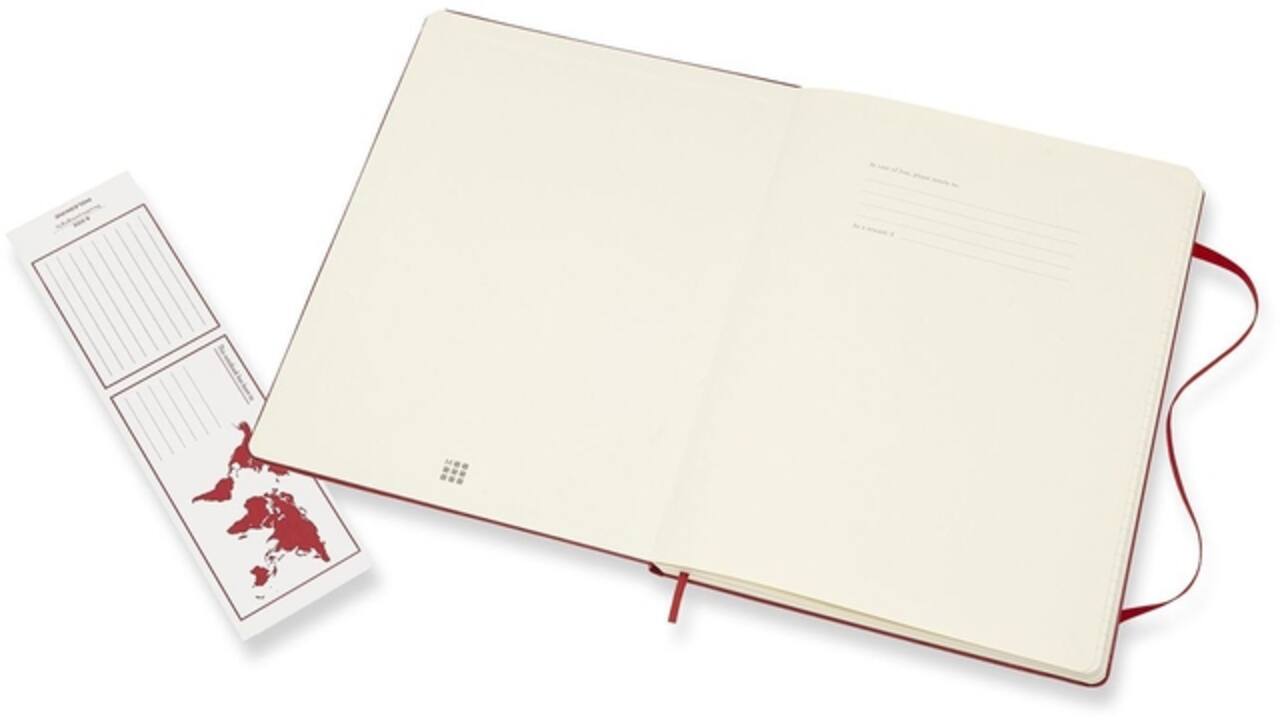 Notitieboek Moleskine XL 190x250mm lijn hard cover scarlet red