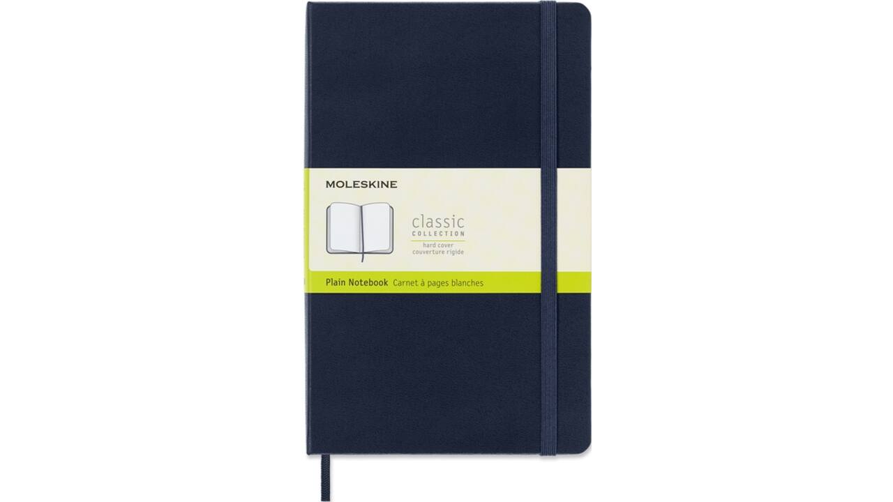 Notitieboek Moleskine large 130x210mm blanco hard cover sapphire blue