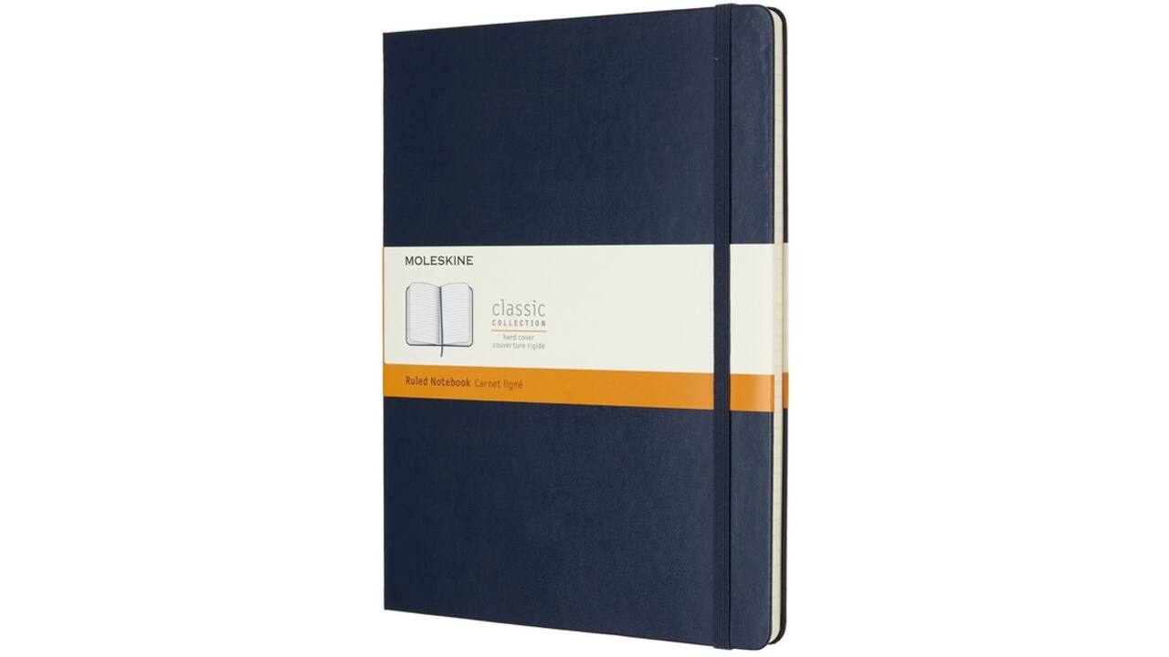Notitieboek Moleskine XL 190x250mm lijn hard cover sapphire blue