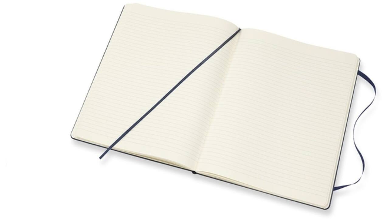 Notitieboek Moleskine XL 190x250mm lijn hard cover sapphire blue