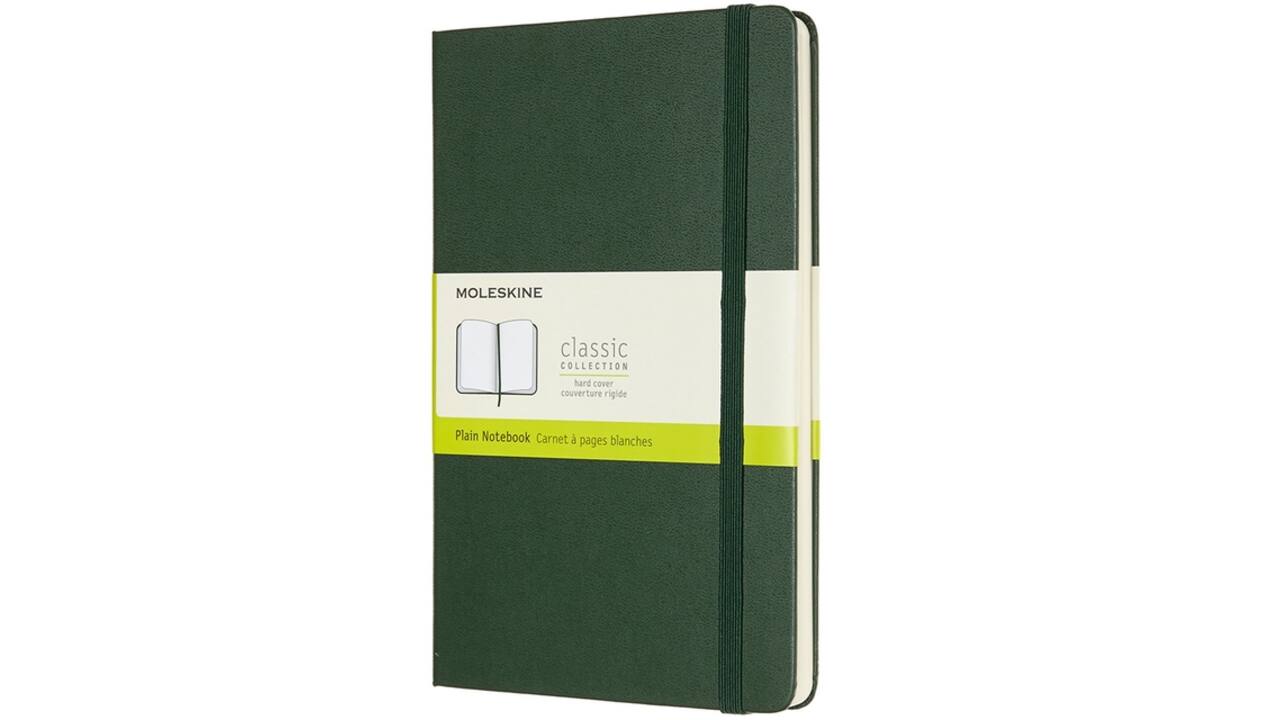 Notitieboek Moleskine large 130x210mm blanco hard cover myrtle green