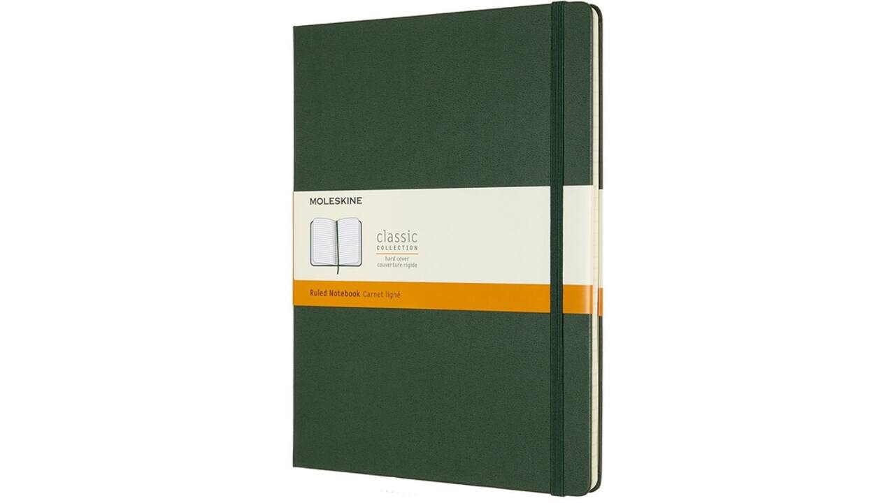 Notitieboek Moleskine XL 190x250mm lijn hard cover myrtle green