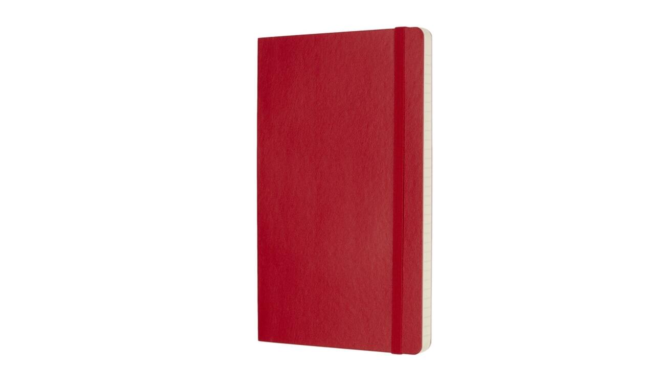 Notitieboek Moleskine large 130x210mm lijn soft cover scarlet red