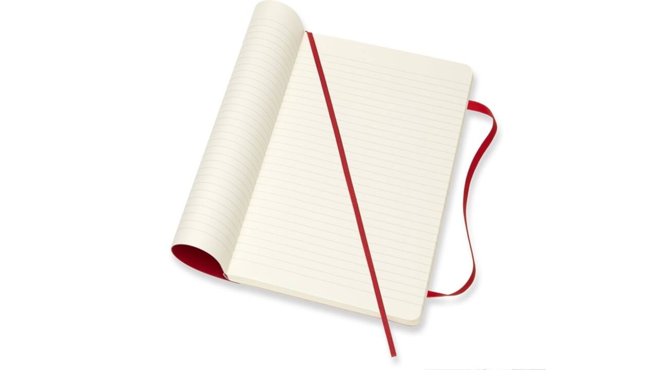 Notitieboek Moleskine large 130x210mm lijn soft cover scarlet red