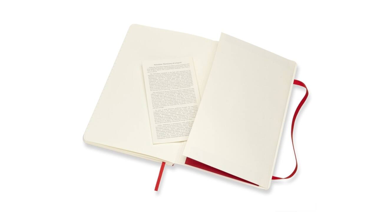Notitieboek Moleskine large 130x210mm lijn soft cover scarlet red