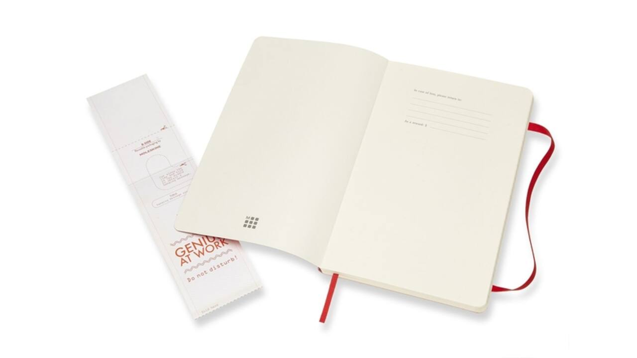 Notitieboek Moleskine large 130x210mm lijn soft cover scarlet red
