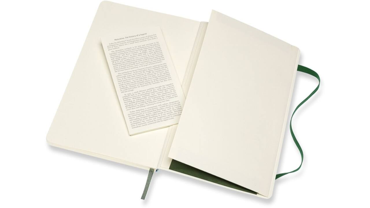 Notitieboek Moleskine large 130x210mm lijn soft cover myrtle green