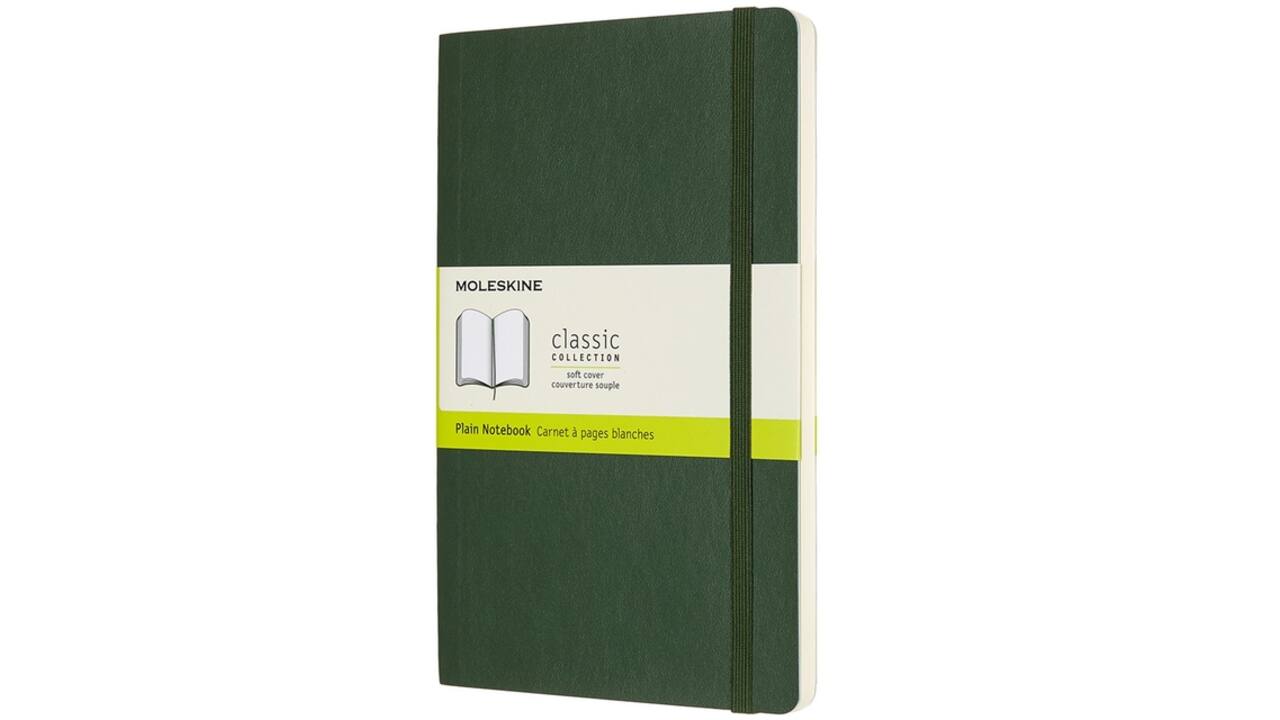 Notitieboek Moleskine large 130x210mm blanco soft cover myrtle green