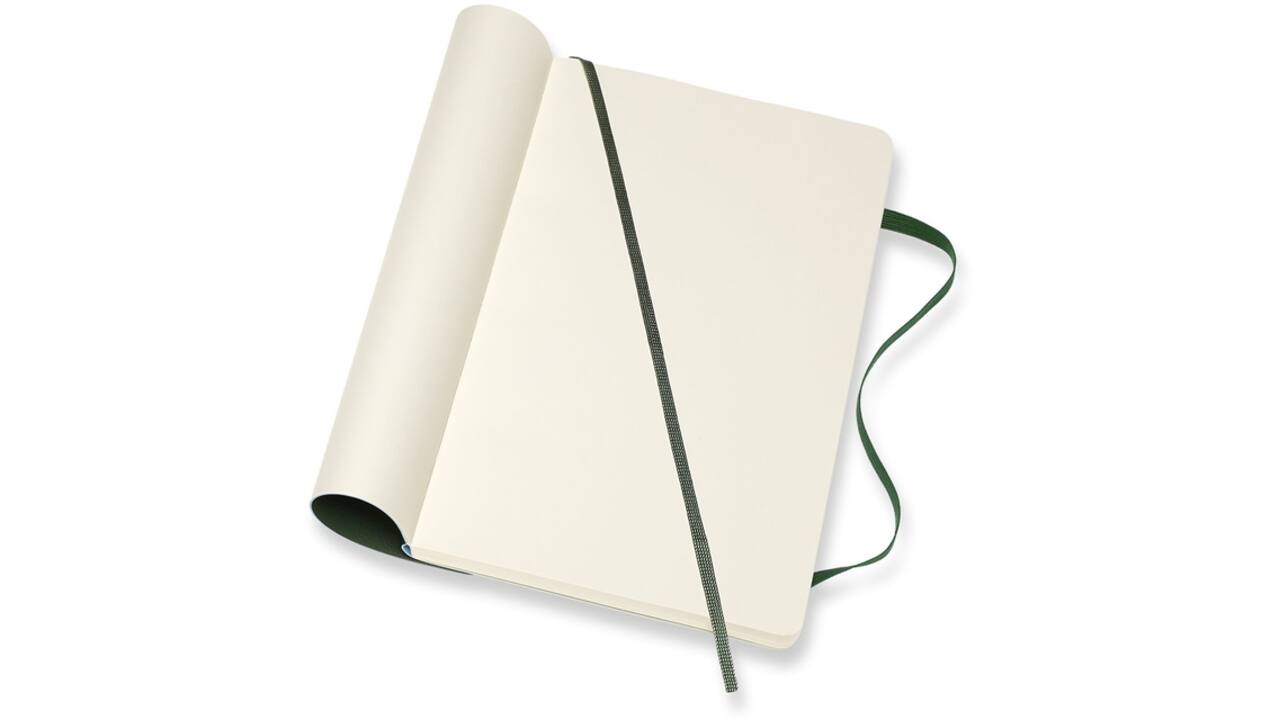 Notitieboek Moleskine large 130x210mm blanco soft cover myrtle green