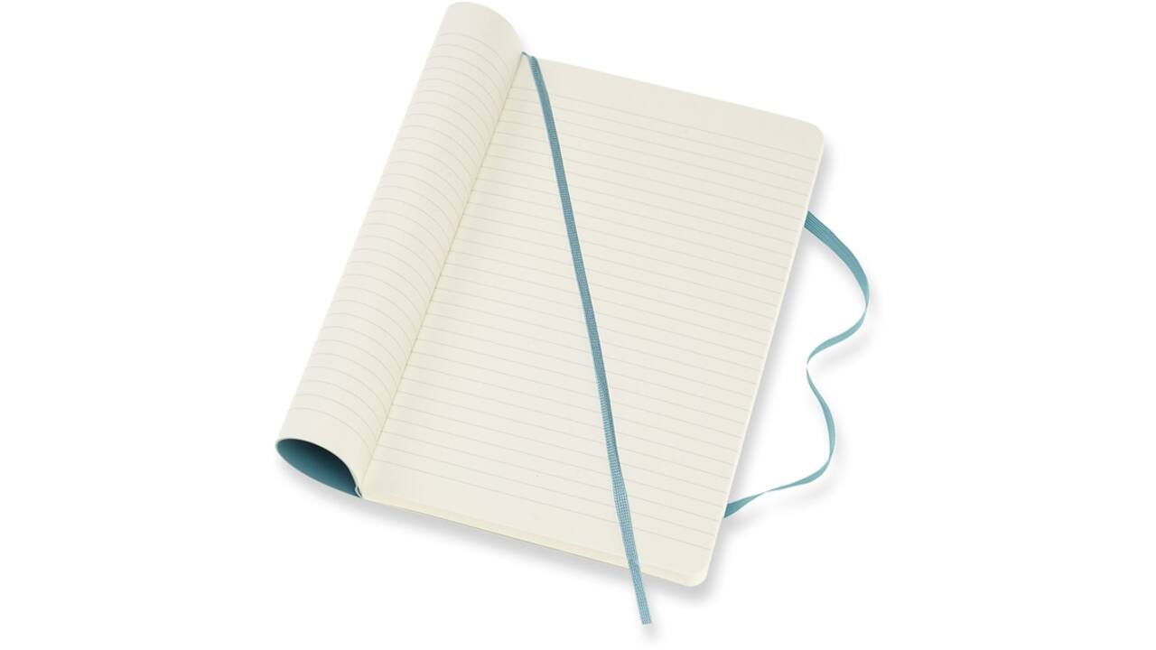 Notitieboek Moleskine large 130x210mm lijn soft cover reef blue