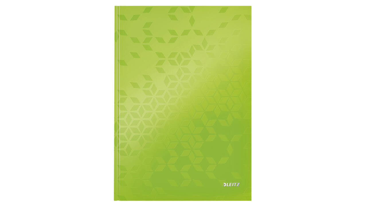 Notitieboek Leitz WOW A4 160blz 90gr lijn groen