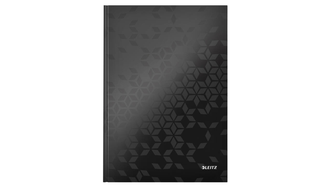 Notitieboek Leitz WOW A4 160blz 90gr lijn zwart