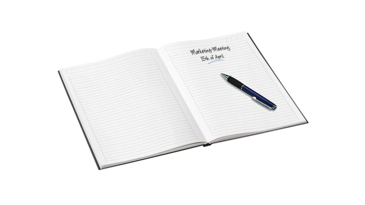 Notitieboek Leitz WOW A4 160blz 90gr lijn zwart