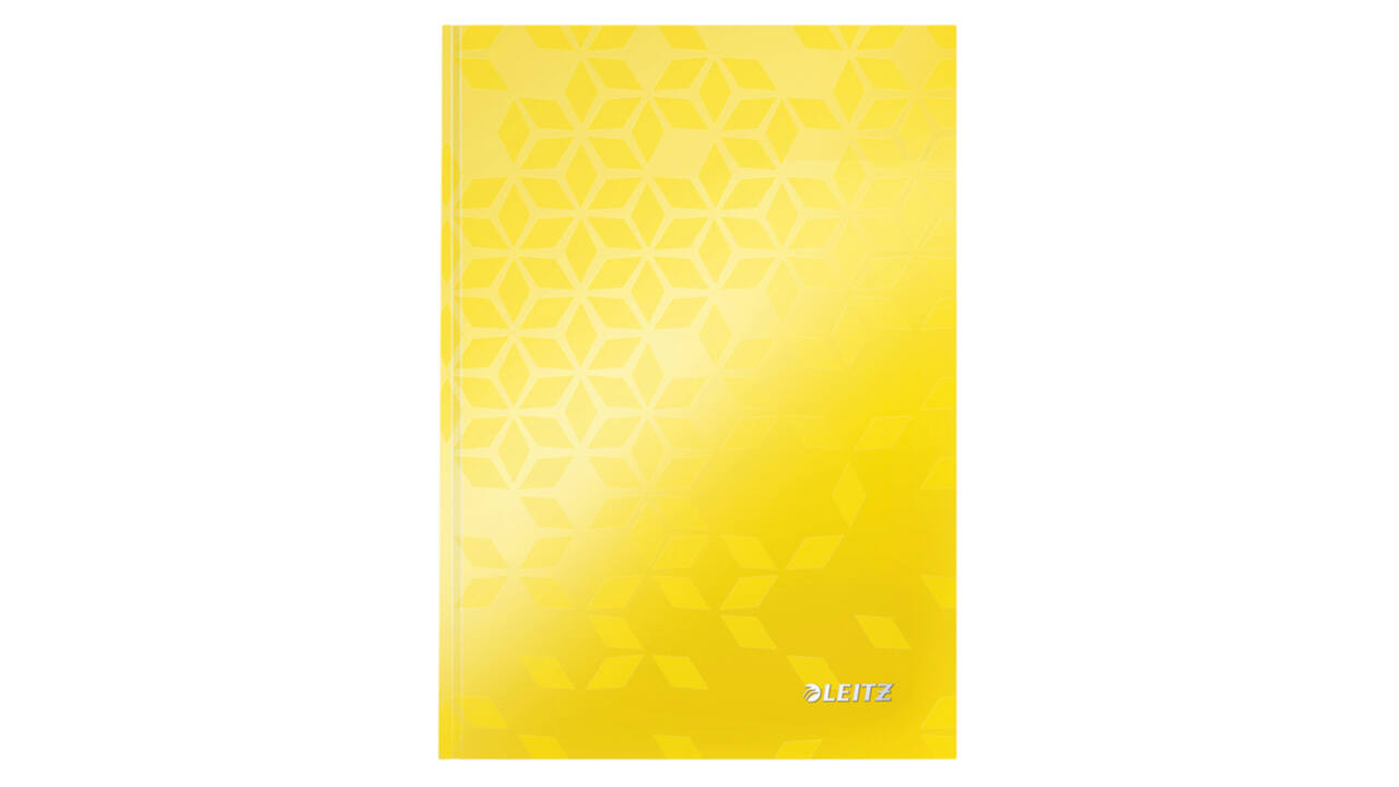 Notitieboek Leitz WOW A5 160blz 90gr lijn geel