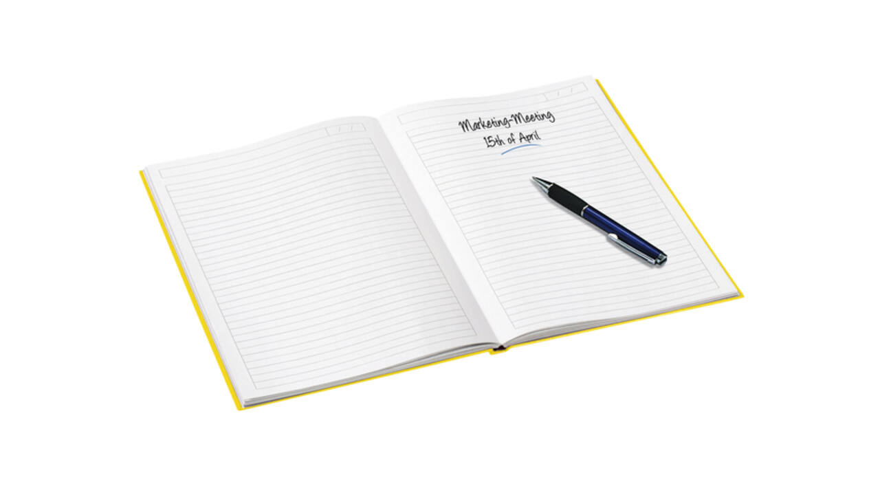 Notitieboek Leitz WOW A5 160blz 90gr lijn geel