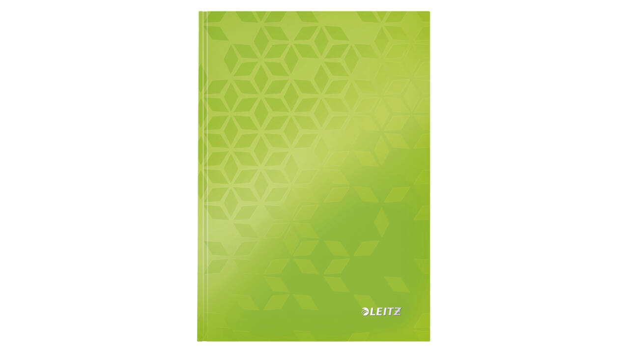 Notitieboek Leitz WOW A5 160blz 90gr lijn groen
