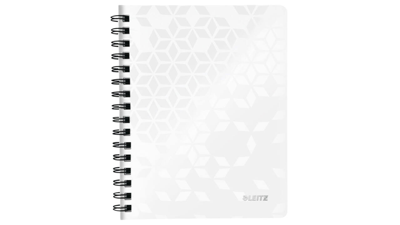 Notitieboek Leitz WOW A5 lijn spiraal PP wit