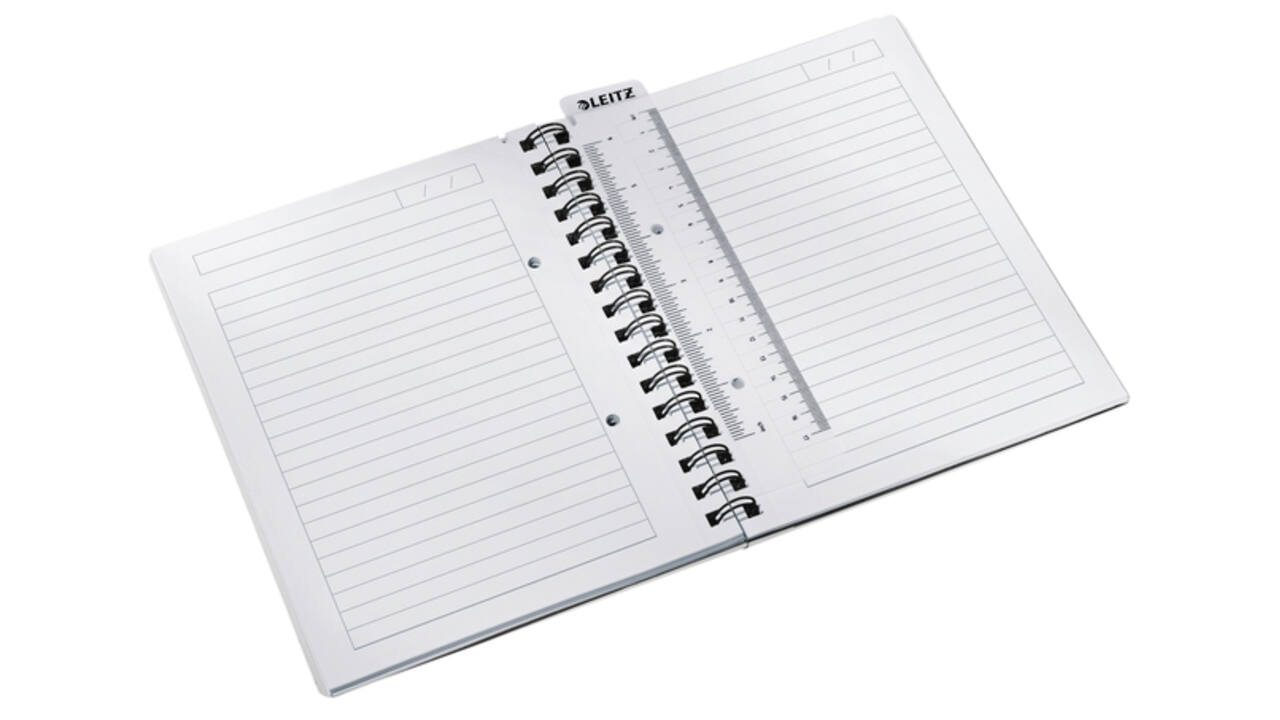 Notitieboek Leitz WOW A5 lijn spiraal PP wit