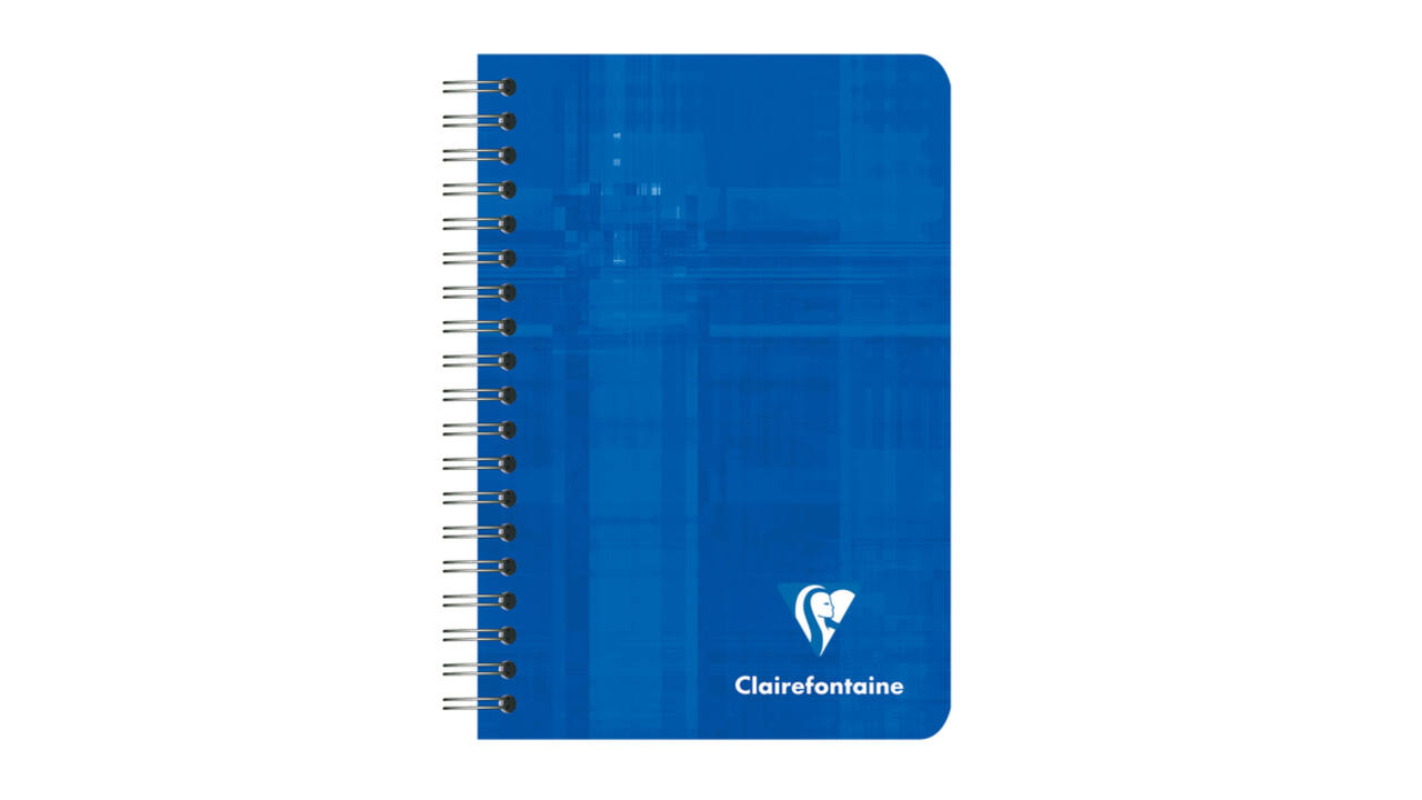 Notitieboek Clairefontaine 95x140mm 180 pagina's spiraal lijn assorti