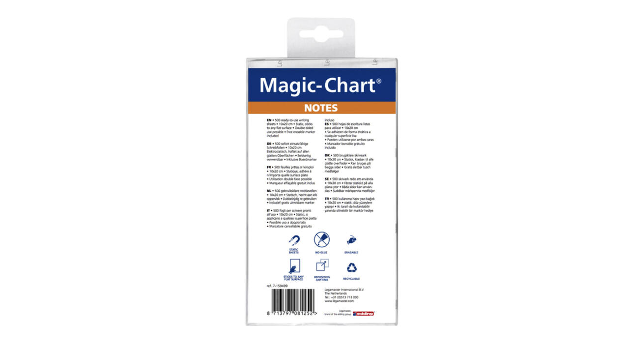 Magic-chart notes Legamaster 10x20cm assorti 500 vel